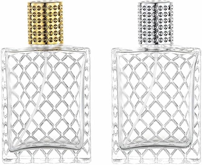 2 Pack 100ml Thick Glass Perfume Atomizer,Empty Perfume Spray Bottle,Portable Fragrance Fine Mist Spray Bottle Perfume Dispenser for Travel (100ml-Clear)