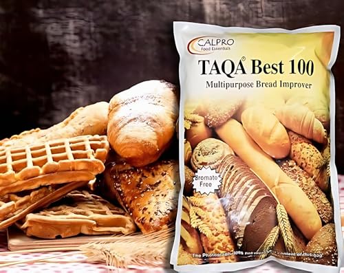 Image of Calpro's Taqa Best 100 : Multipurpose Bread Improver,Enhances Dough Rise, Improves Crust & Freshness ! High Protein -100% Vegetarian : Mix 1KG