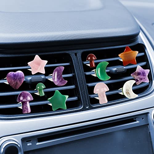 Image of Tallew Heart Crystals Car Vent Clips Car Accessories for Women Quartz Crystals Air Fresheners Vent Clip(Cute Style)