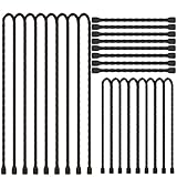 Generic 24PCS Black Silicone Cable Ties- Reusable Rubber Twist Ties Bendable Cable Ties for Bundling and Holding, All Purpose Cord Tie for Indoor and Outdoor（6inch, 12inch, 18inch）