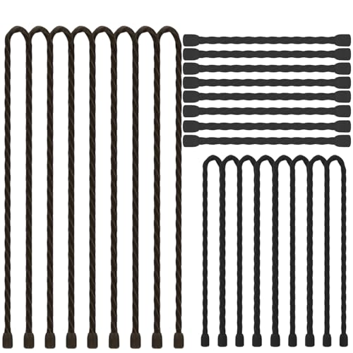 Generic 24PCS Black Silicone Cable Ties- Reusable Rubber Twist Ties Bendable Cable Ties for Bundling and Holding, All Purpose Cord Tie for Indoor and Outdoor（6inch, 12inch, 18inch）