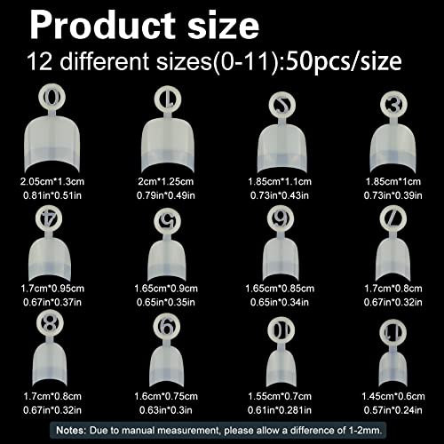 MWOOT 600Pcs Oval Short False Nail Art Tips Set, Half Cover French Acrylic Fake - Image 2