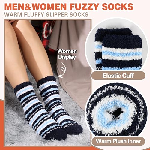 Image of Fuzzy Socks Fluffy Thick Warm Winter Soft Cozy Plush Sleep Home Fleece Cabin Soft House Socks for Women Men