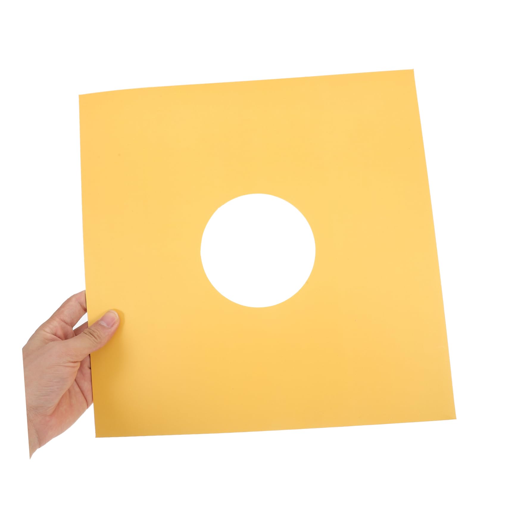 10 Buste Protettive in Carta Kraft Gialla per Dischi in Vinile, Custodia Esterna per Mantenere i Dischi Puliti e Protetti, Confezione