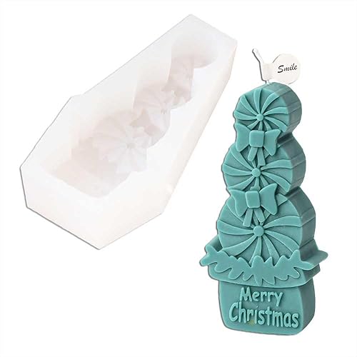 Tone Fun Caja de regalo de Navidad, forma de caramelo, moldes de silicona para hacer velas, resina, velas de aromaterapia, jabón de cera hecho a