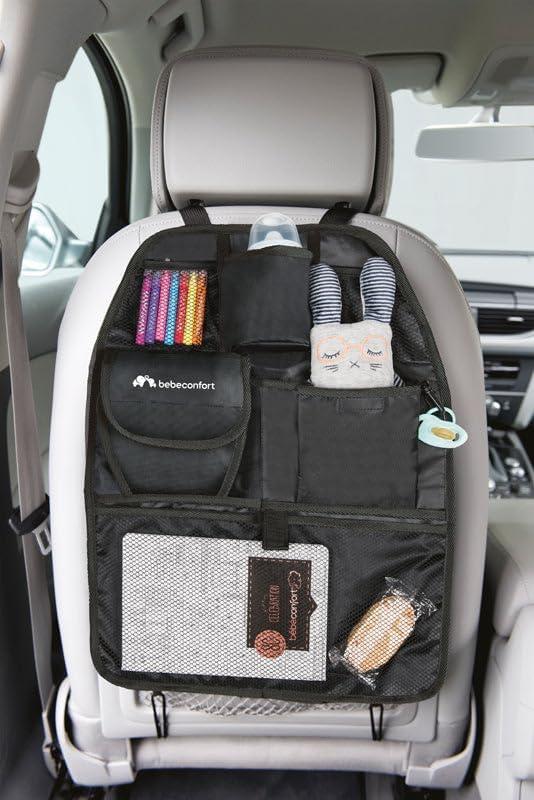 BEBE CONFORT Back Seat Organizer, Car Seat Organizer, Universal fit, Storage for Kids, Pockets, Bottle Holder, Toy Storage for Kids, from Birth