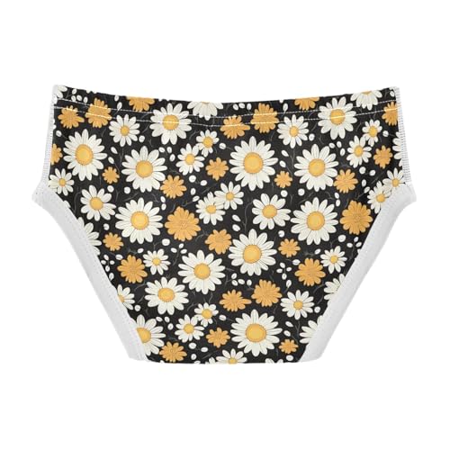 ODAWA Daisies Black Retro Soft Toddler Cotton Underwear Tagless Toddler Boys Underwear 2T2