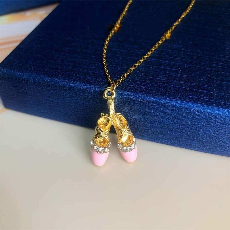 coadipress Dance Recital Gifts Ballerina Ballet Necklace for Women Dainty Cubic Zirconia Ballet Slippers Shoes Necklaces Ballets Dancer Jewelry Accessories - Image 6