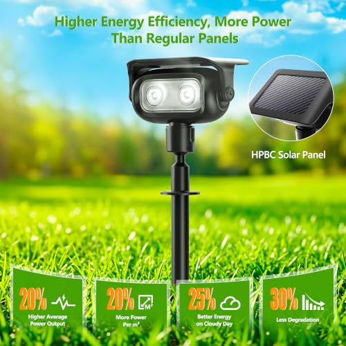 Image of Brizled Solar Powered Spotlight Color Outdoor Spot Light Landscape Lighting | 360 Rotation Head; 9 Color & 11 Mode; IP65 Waterproof; Adjustable Height; Stake or Wall Mounted for Yard Tree Garden Pathway