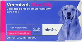 VERMIFUGO VERMIVET PLUS BIOVET 2G PARA CAES 2 COMPRIMIDOS