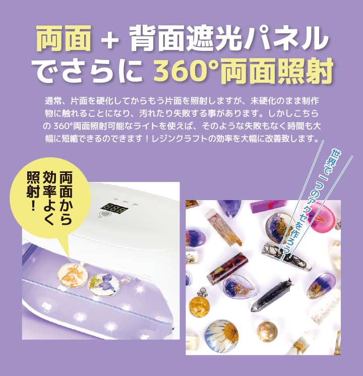 Amazon.co.jp: Faerie UV/LED レジン専用ライト 60W 56個led 両面UV