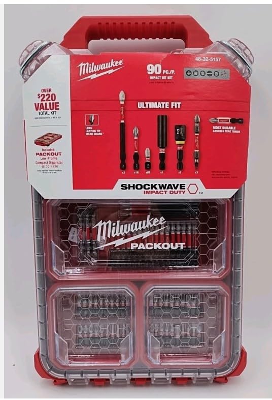 SHOCKWAVE Impact Duty Alloy Steel Driver Bit Set with PACKOUT Case (90-Piece)