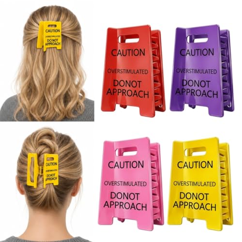 Set de 4 pinzas para cabello coloridas de plástico ABS miniatura 1