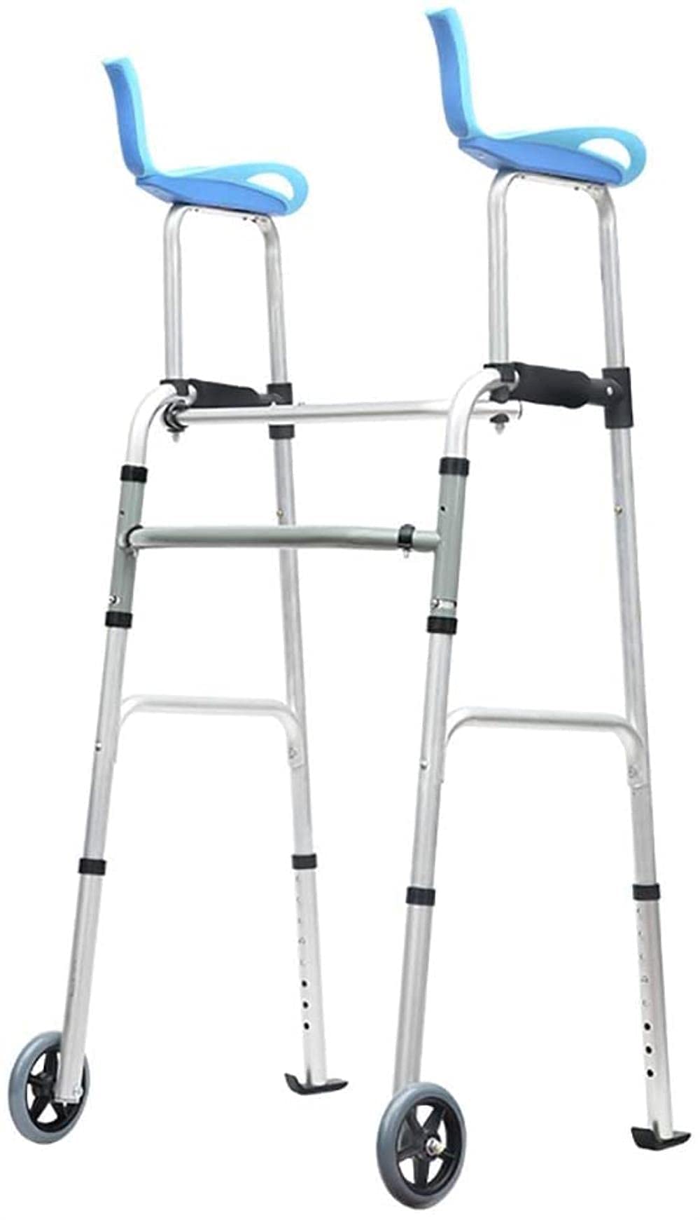 Deambulatore Deambulatore Pieghevole, Deambulatore Standard, Deambulatore Deambulatore con braccioli Imbottiti e Ruote Deambulatore ad Altezza Regolabile per Anziani,A