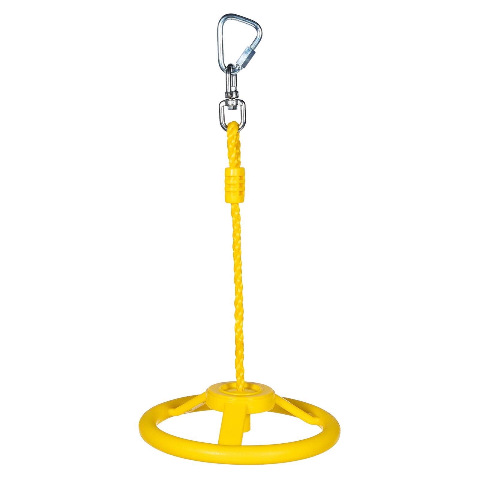 Anello per manubrio fitness, altalena al volante con corda, per esercizi indoor/outdoor, per allenamento parco giochi e palestra, attrezzatura da arrampicata Ninja gialla
