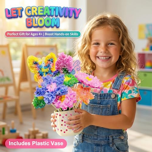 Kit bricolage bouquet de fleurs activité manuelle propre sans colle