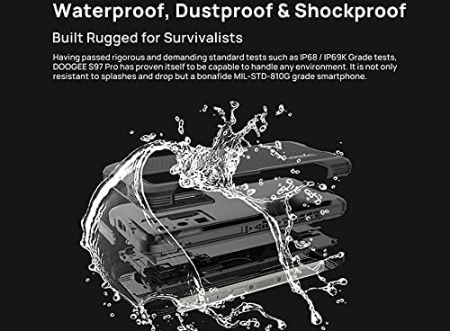 DOOGEE S97 PRO Rugged Smartphone with Laser Rangefinder, Helio G95 8GB+128GB,Android 11 Unlocked Mobile Phones 8500mAh Battery,IP68 Waterproof, 48MP Quad Camera,Wireless Charge NFC Red(UK Version)
