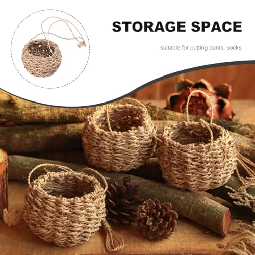 Cesta de cáñamo multi-funcional para almacenamiento de flores y maceteros pequeños 4