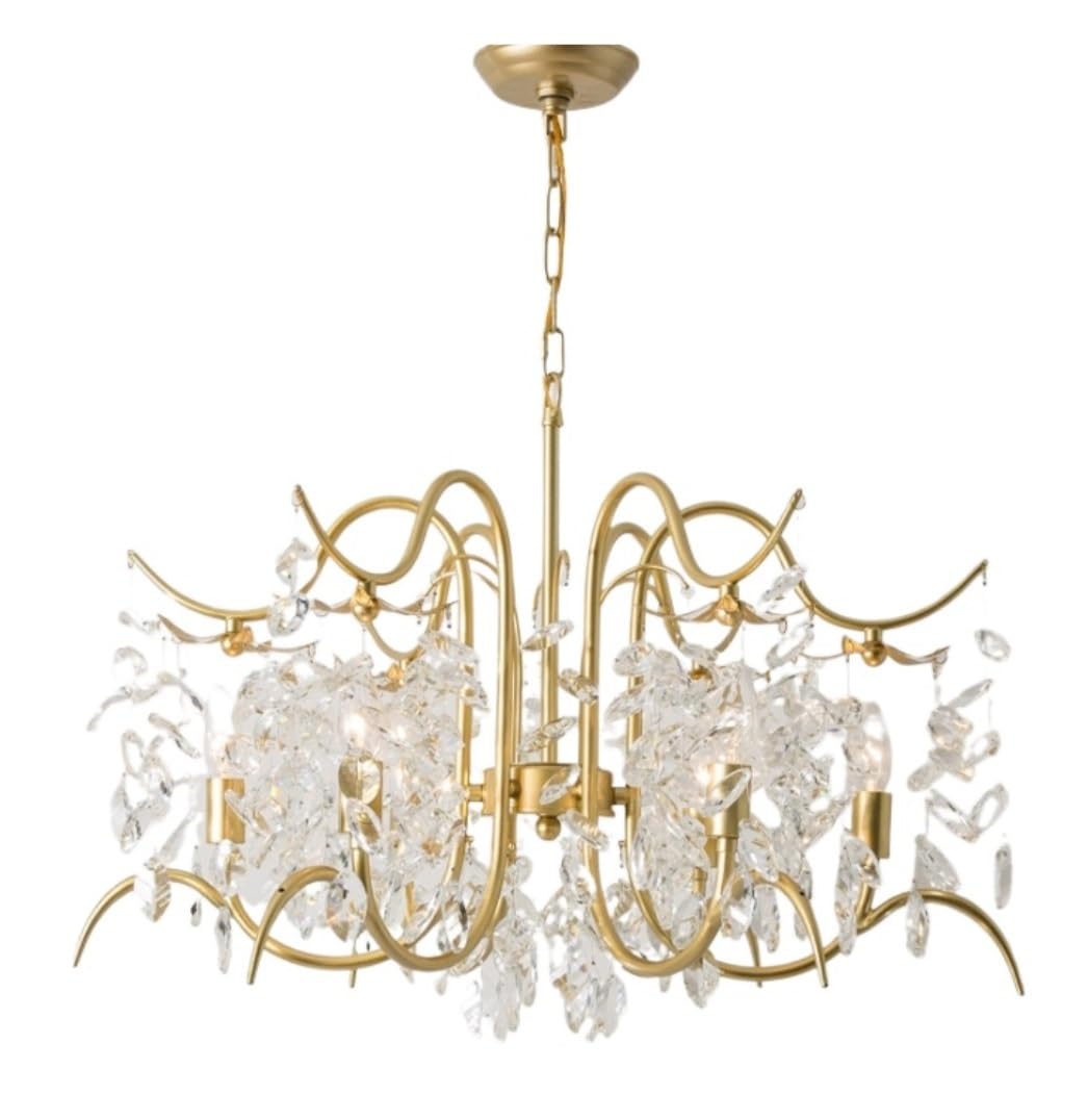 CVdrtyED Kitchen Chandeliers Ceiling Light Crystal Chandelier Modern Minimalist Gold Iron Pendant Light for Restaurant Living Room Bedroom Kitchen Hanging Lamp
