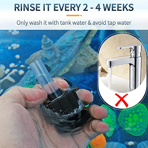 Pawfly UL606 Aquarium Nano Bio Sponge Filter Quiet Betta Fry Shrimp Foam Filter Kit With Airline Tubing For Small Fish Tank Up To 3 Gallon thumb #5