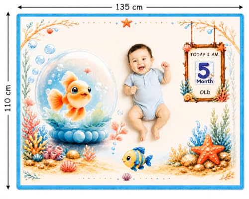 Image of NEW COMERS Baby Monthly Milestone Blanket | 1 to 12 Months Extra Soft Fleece | Best Photography Backdrop Prop | Size - 55 in to 44 inch Super Soft Fabric (Sky Blue)