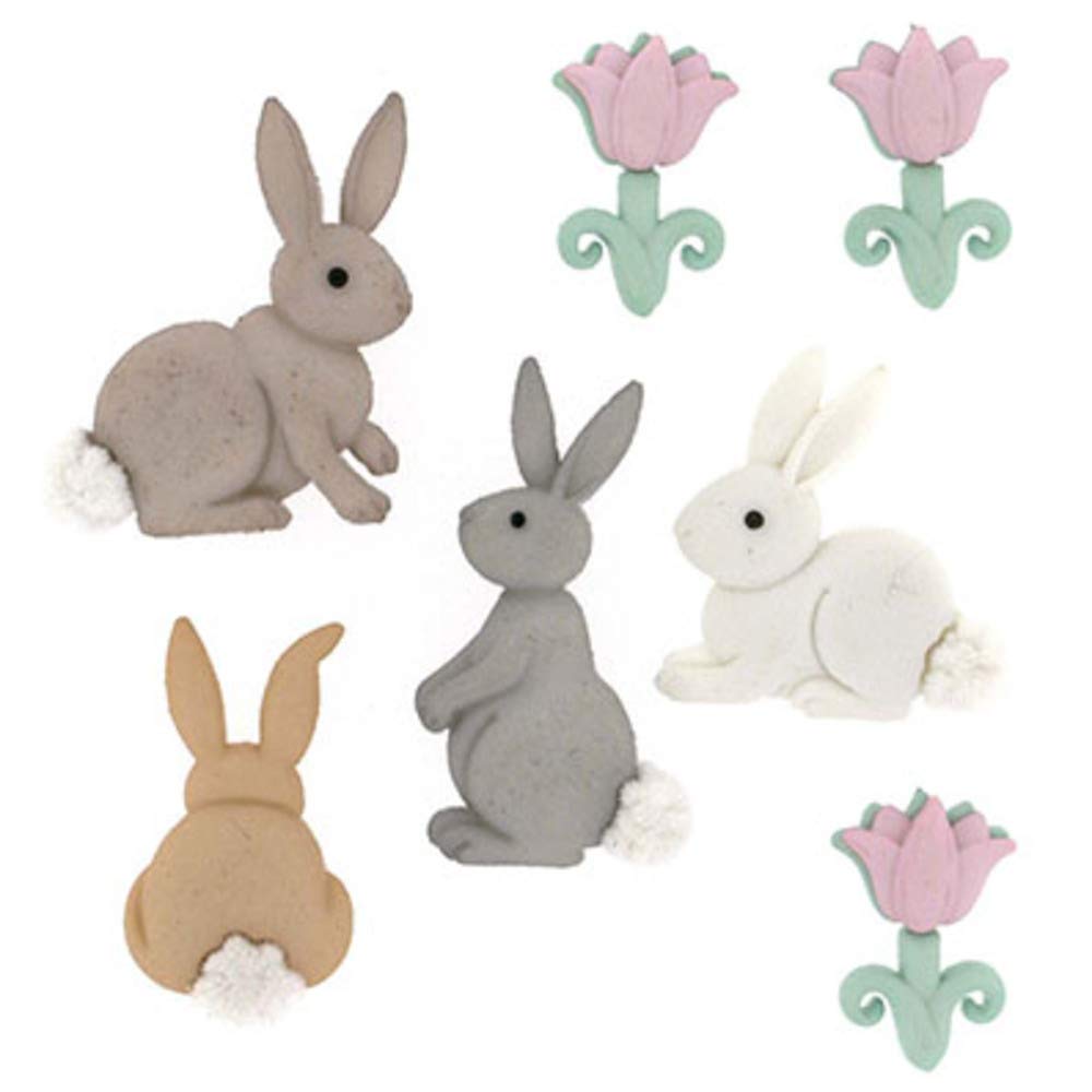 DRESS IT UP Buttons Jumpin Around 10275  - Easter Embellishments Rabbits Bunnies