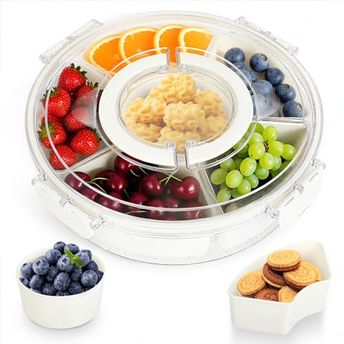 Kievano Snackbox mit Fächern – 360° Drehbarer Snackteller mit...