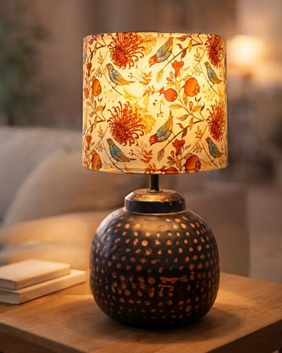 Ginger Jar Antique Table Lamp, Table Lamp For Living Room Decoration, Lamps For Bedroom, Side Table Lamp For Bed, Desk Study Home Officer Work Lamp, Office Work Room Hammered Oil-Rubbed Bronze, Birds