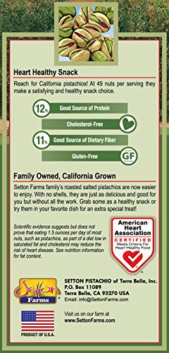 Image of Setton Farms Roasted and Salted Premium California Shelled Pistachios 6 Oz. Bag Certified NonGMO Gluten Free Vegan & Kosher, Dry Roasted With Sea Salt, 6 Oz (Pack of 2)