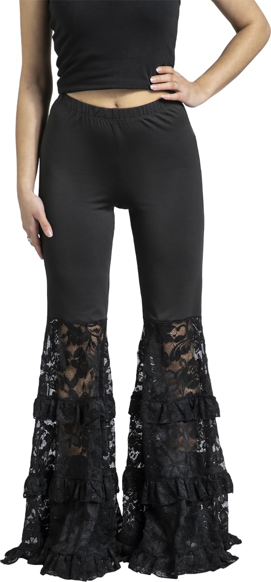 Gothicana by EMP Mujer Pantalones de Tela Dark Romance Negro