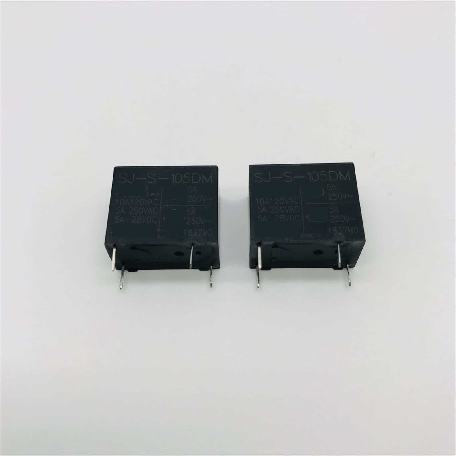 QEFHSVVZE 10Pcs Power Relays SJ-S-105DM SJ-S-112DM SJ-S-124DM SJ S 105DM SJS105DM 5VDC 12V 24V 10A 250V 4PIN(SJ-S-105DMH)