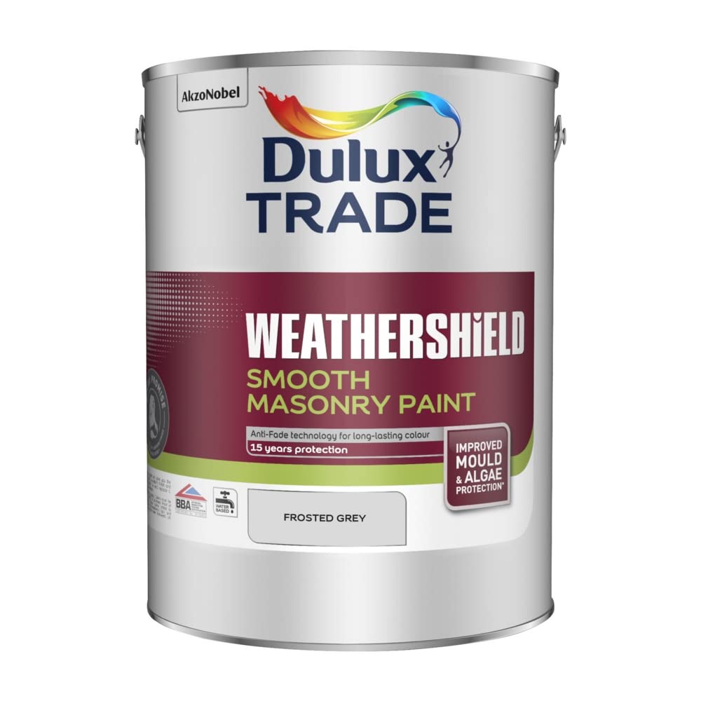 Dulux Trade Weathershield Smooth Masonry Paint Frosted Grey 5L