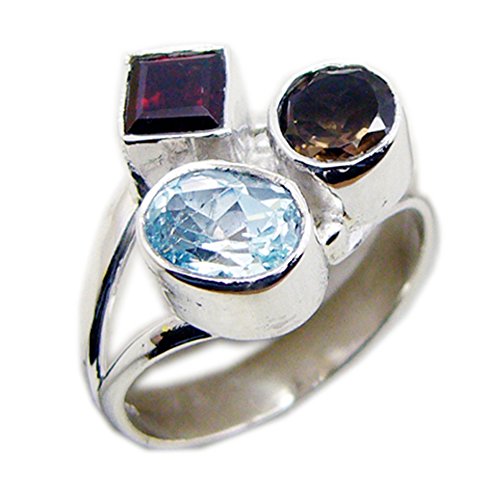 Bague topaze bleue en argent, le cadeau idéal de la taille 48 à 68 - 2