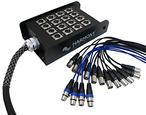 Harmony Audio 16 Channel XLR Snake 50 Ft Stage Box 12 Sends 4 Returns