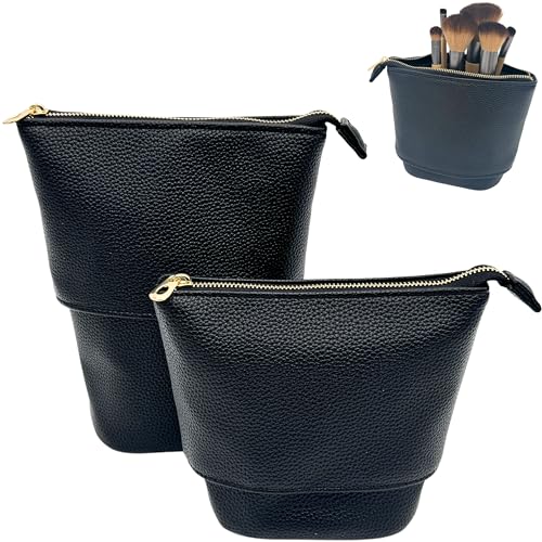 JAZD Convertible Travel Makeup Brush Bag Black