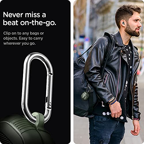 Image of Spigen Galaxy Buds2 Pro /Buds2 /Buds Pro /Buds Core /Buds FE Case, Carabiner Included, Shock-Proof, Light & Compact Cover, (Rugged Armor) - Military Green