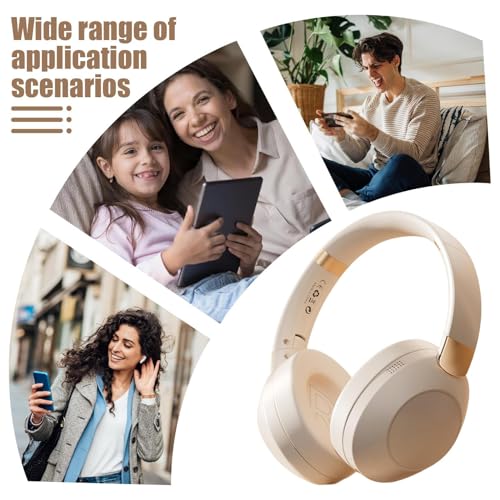 zwxqe Wireless Over Ear Headphones, Stereo Headset, Noise Cancelling Foldable Headphones, Audio Gear for Home Cellphone PC Playing Office Travel Study Walking Indoor Outdoor – Image 6
