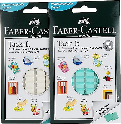Faber-castell reusable adhesive tack it green/white pack of 2