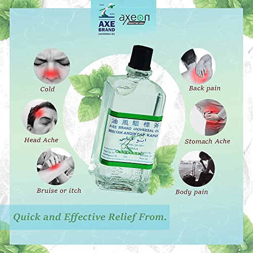 Image of ARM AXE Brand Universal Oil 56ml (Pack of 2) For Quick Relief of Cold, Headache, Blocked Nose, Insect Bite & Muscular Pain