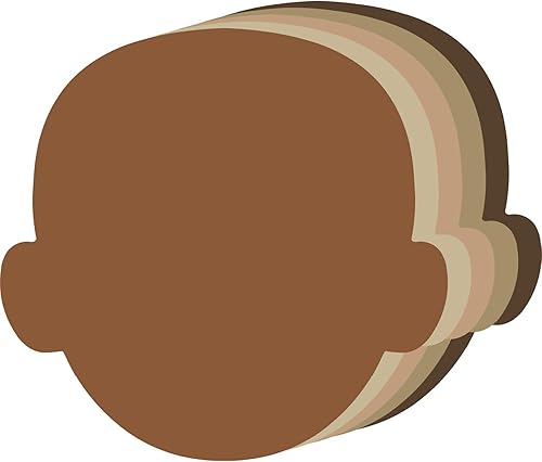 Miniatura 1 de 100 piezas de recortes creativos de cara multicultural de 5.5 pulgadas, papel de construcción de color de piel para manualidades, aula, tablón de