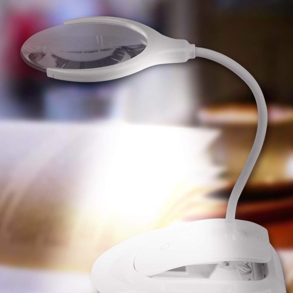 Lupa do ekranu Lupa biurkowa z diodą LED Osoby w podeszłym wieku Czytaj dalej Elektroniczny zegarek Telefon Rozszerzenie kontroli konserwacji Srebrne lustro 10-krotne powiększenie Lupa ze światłem LED