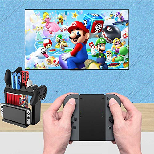 Game Storage Tower for Nintendo Switch, Kinvoca Switch Organizer Compatible with Console and Switch Accessories, Multi-function Charging Station with Fast Charger - Thumbnail 6