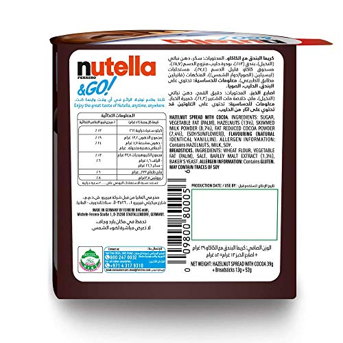 Image of Nutella & Go with Breadsticks, 2 Pack, 2 x 52 g