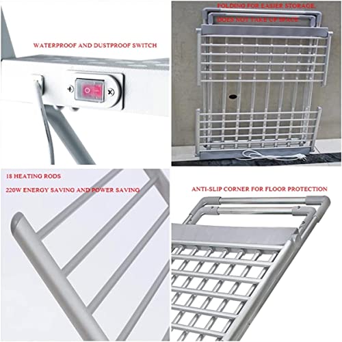 Séchoir à linge électrique pliable stable sèche-serviettes - 6