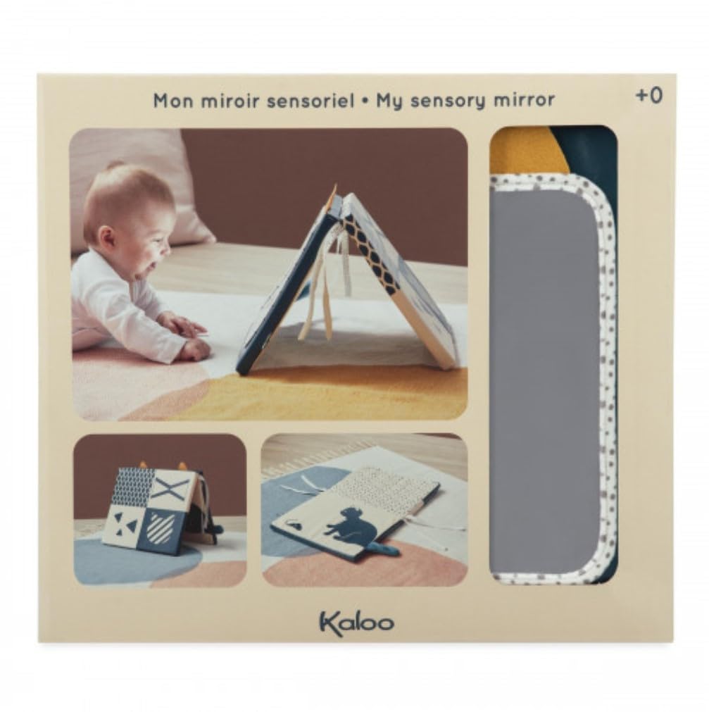 KALOO - Stimuli - Mi Espejo Sensorial Reversible - Juego Sensorial Bebé - 4 Caras Distintas - Vista y Propiocepción - Desde el Nacimiento, K227001