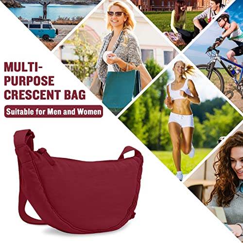 Image of Nylon Crescent Crossbody Bag for Women Men, Small Travel Sling Bag