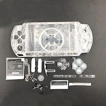 Replacement Full Shell Housing Case Cover with Buttons Kit Set For PSP 3000 PSP3000 Clear