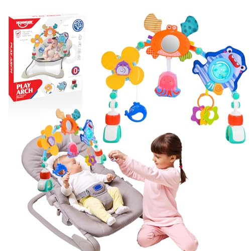 HappyKidsClub Arche d'activités Articulée pour bébé, Convient à la Plupart des Poussettes, Jouet & Cadeau pour bébé 0-18 Mois (Océan)
