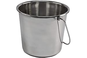 Grip Stainless Steel Bucket- Great for Milking, Feeding Pets, and Cleaning