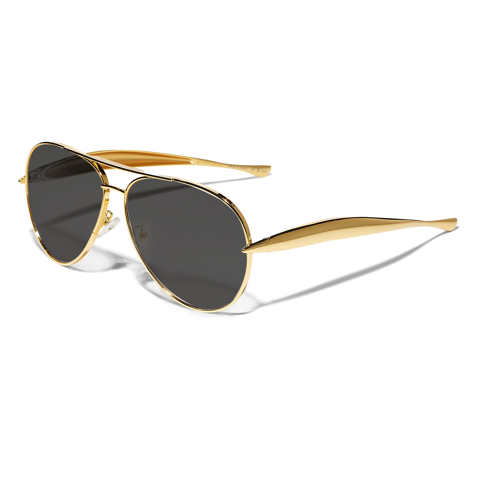 GUVIVI Retro Gold Aviator Sunglasses for Women Men, 2025 Metal Oversized 70s Aviators Sun Glasses